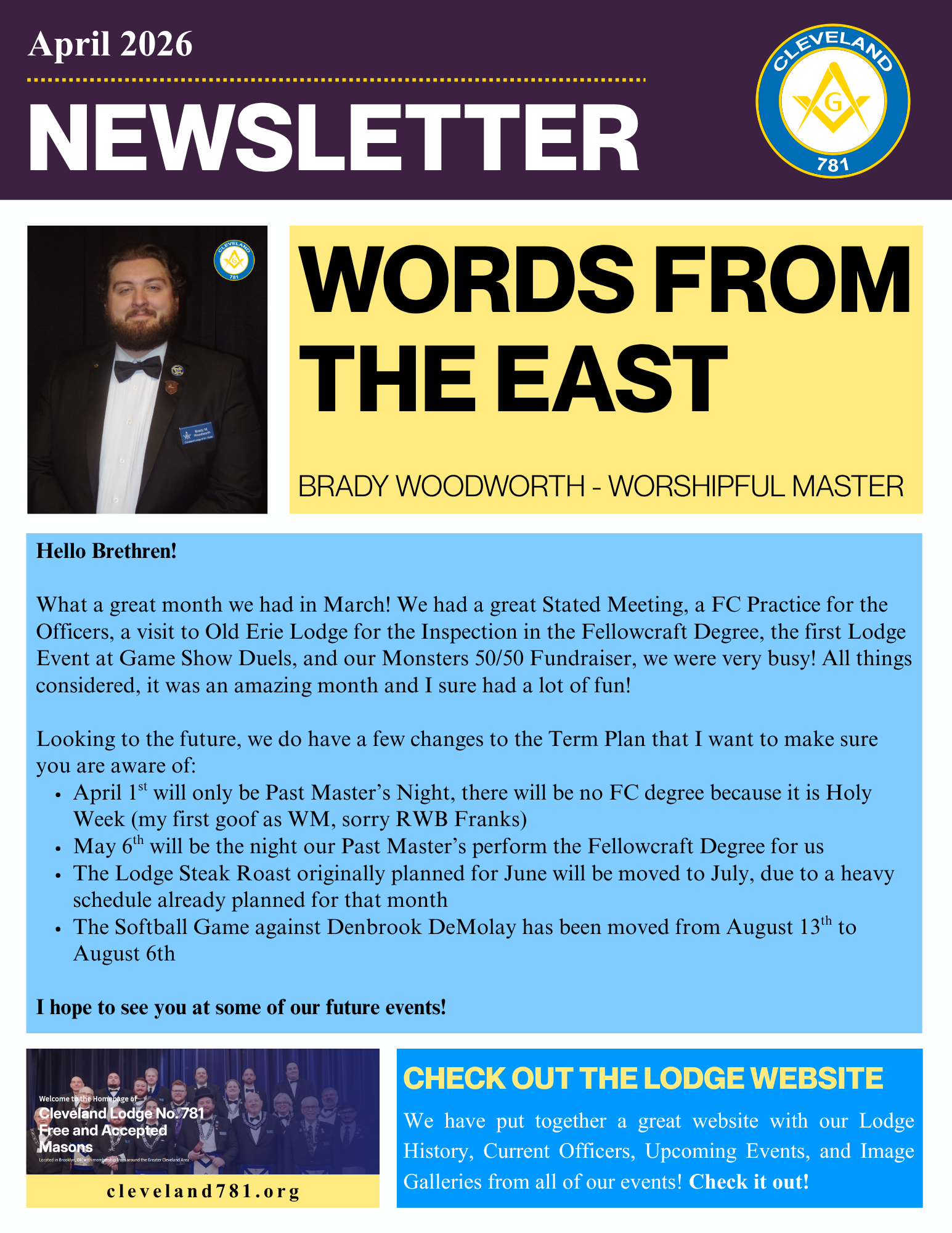 April Newsletter – 4/1/26